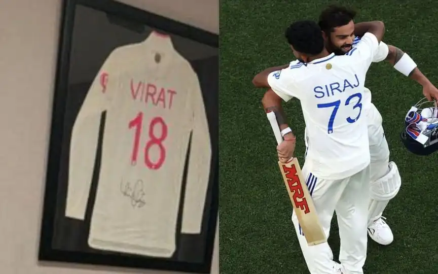 Mohammed Siraj Proudly Displays Idol Virat Kohli’s Last Test Jersey In Touching Tribute